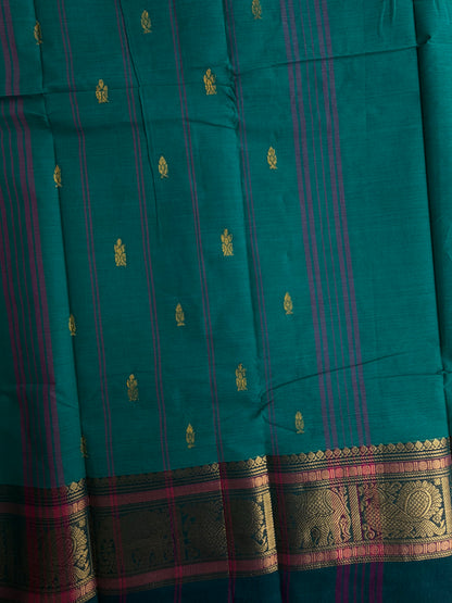Kanchi cotton saree with butta weaves