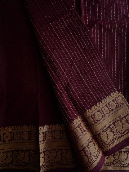 Kanchi cotton Vairaoosi weaves & grand pallu Brown