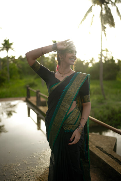 Kanchi cotton saree with rettapet border