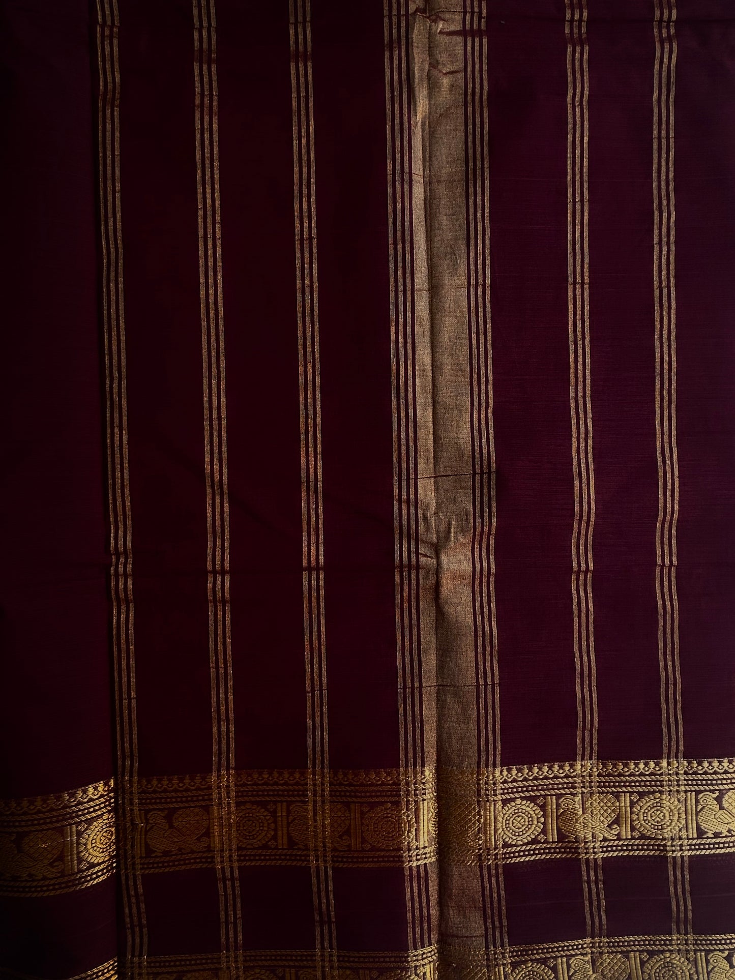 Kanchi cotton saree rustic maroon