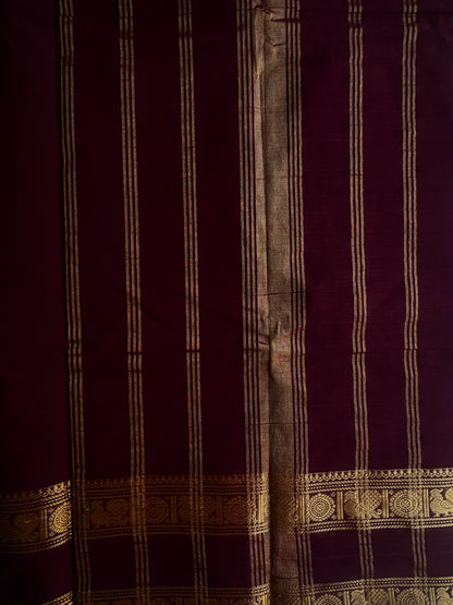 Kanchi cotton saree rustic maroon