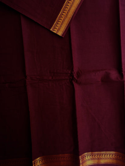 Sungudi Cotton saree with Velthari blouse maroon