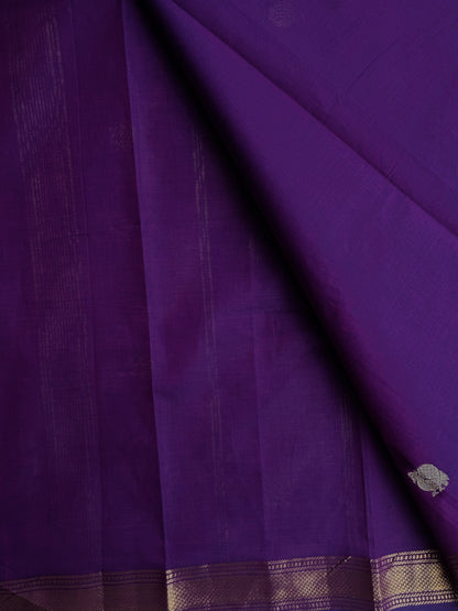 Kanchi cotton saree with annam zari weaves & zari pallu - purple