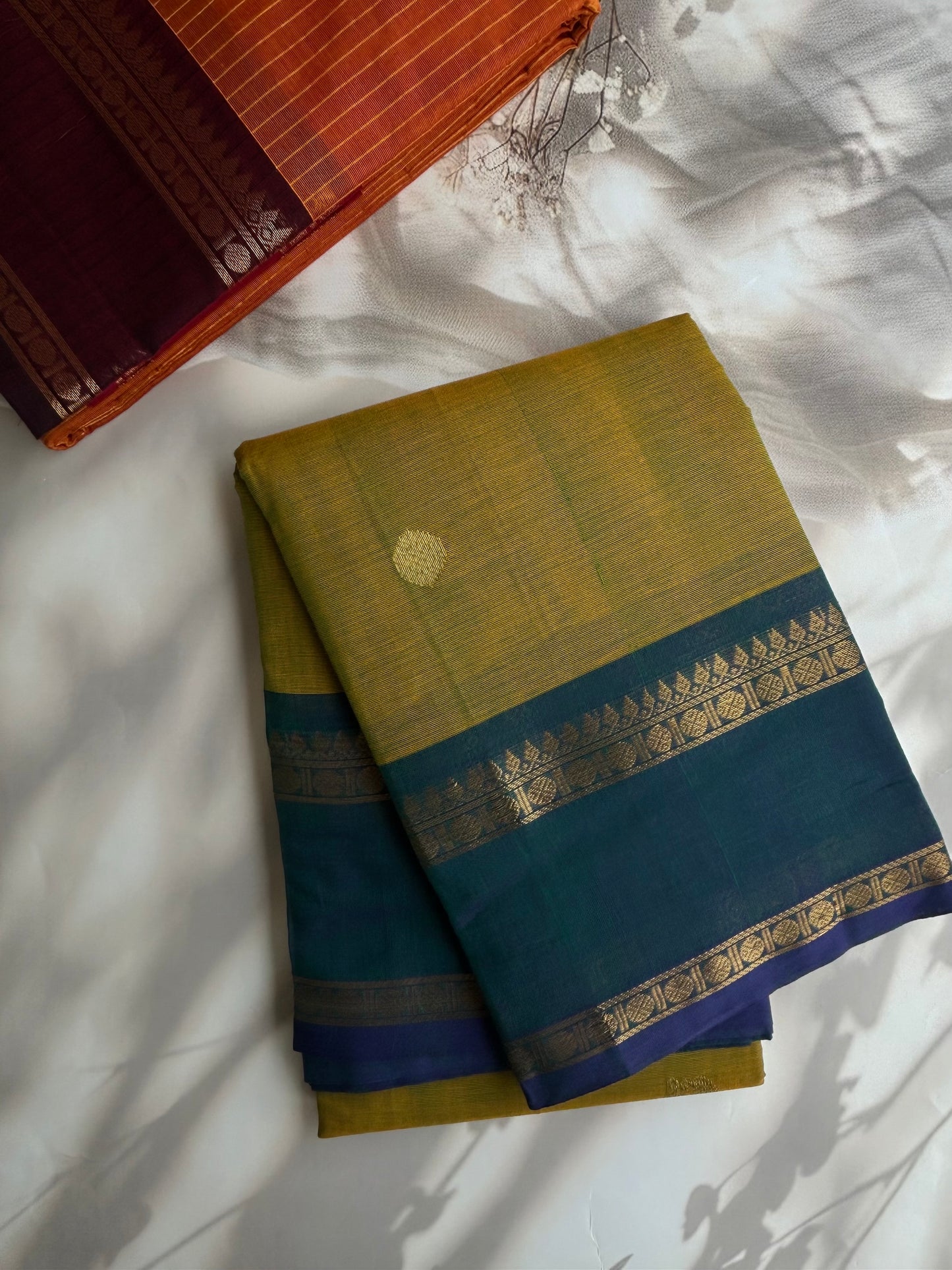 Premium Kanchi cotton with annam zari weaves and grand pallu