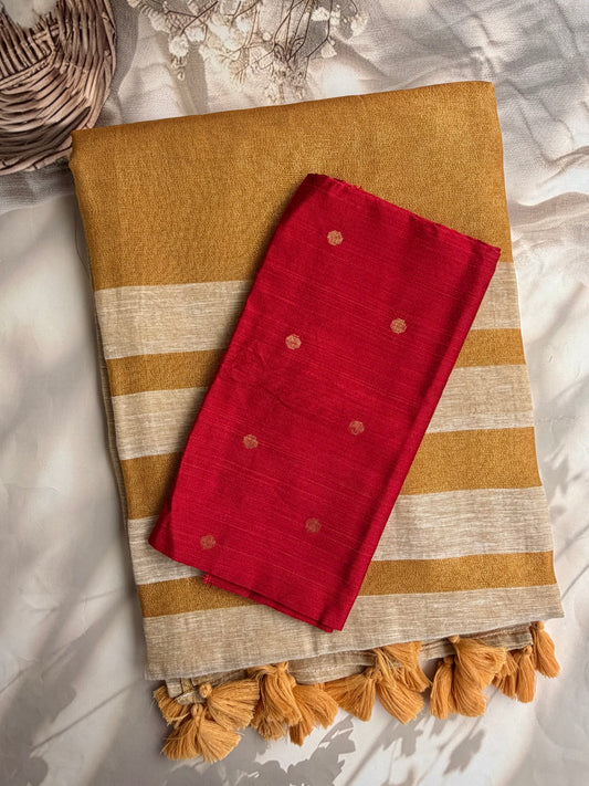 Handloom Tissue linen saree