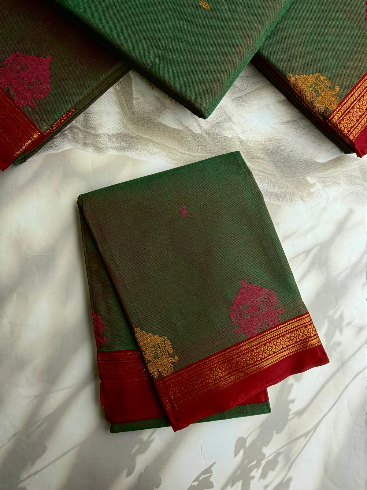 Kanchi cotton saree with butta weaves