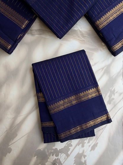 Kanchi cotton saree with Vairaoosi weaves blue