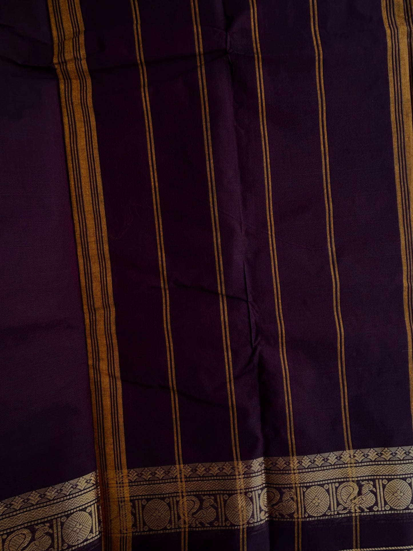 Kanchi cotton saree - deep brown