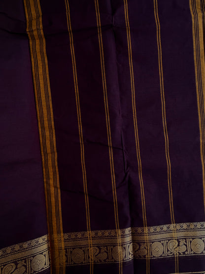 Kanchi cotton saree - deep brown