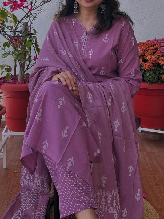 Printed Cotton Kurta set