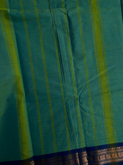Kanchi cotton saree with contrast border