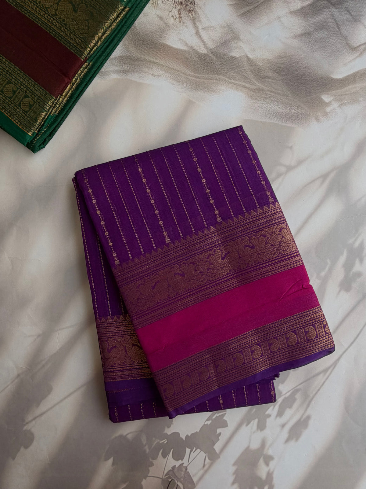 Kanchi cotton Vairaoosi weaves & grand pallu violet