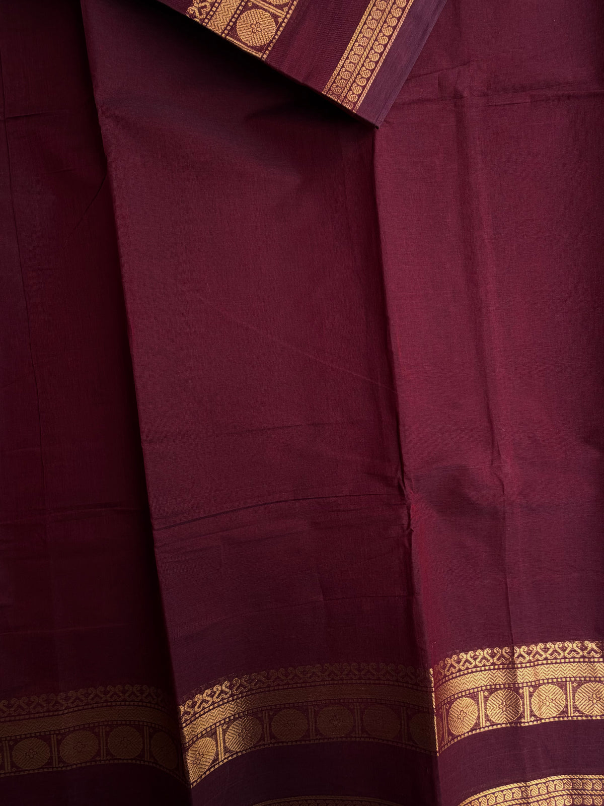 Kanchi cotton saree in zari weaves maroon
