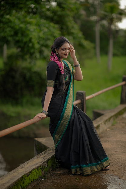 Kanchi cotton saree with rettapet border