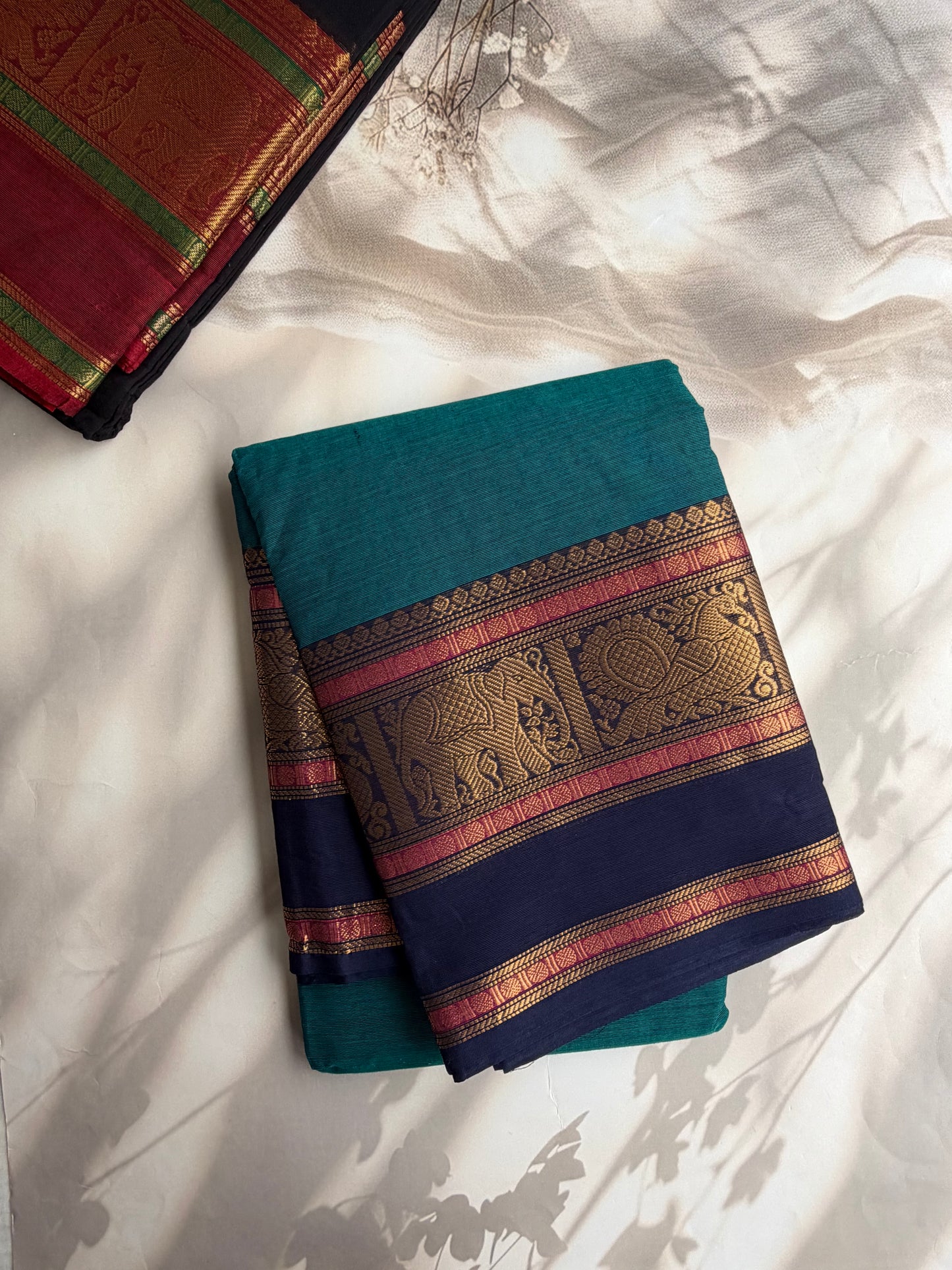 Kanchi cotton saree with butta weaves