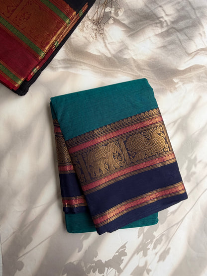 Kanchi cotton saree with butta weaves