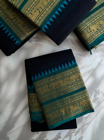 Kanchi cotton saree with rettapet border