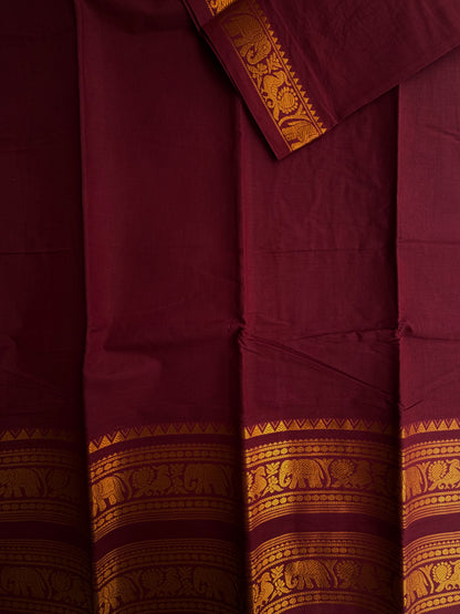 Sungudi saree with rettapett border - maroon