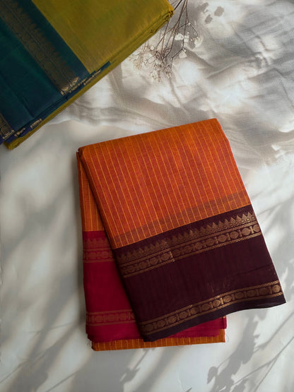 Kanchi cotton saree with Ganga jamuna border