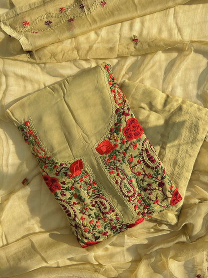 Georgette kantha embroidered set
