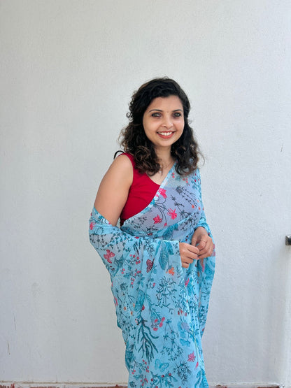 Georgette floral sarees