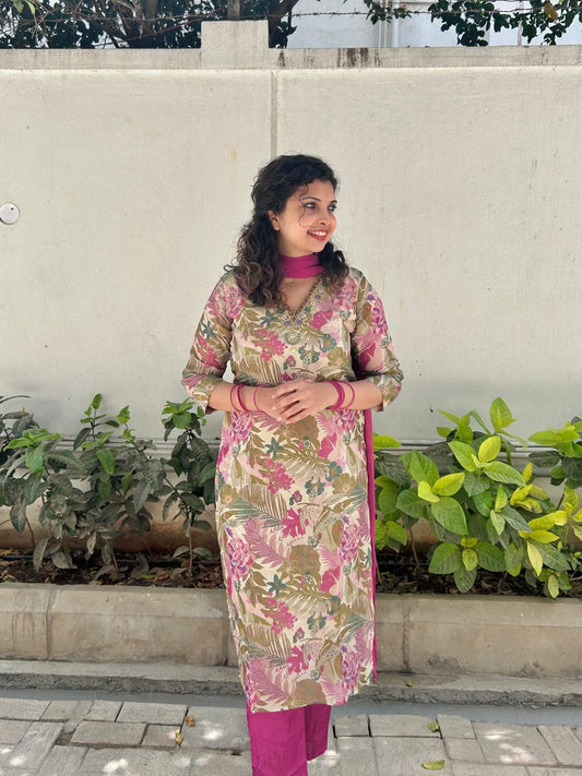 Shimmer silk Kurta set