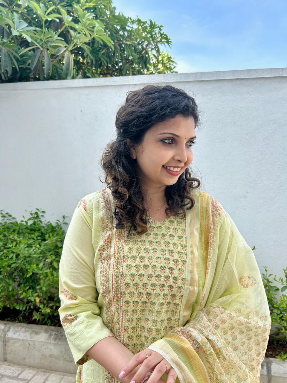 Block printed Hakoba kurta set