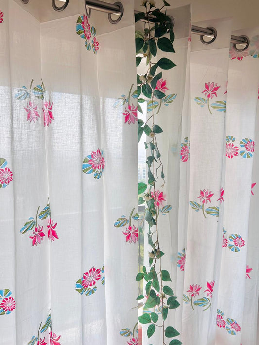 Hand block curtains