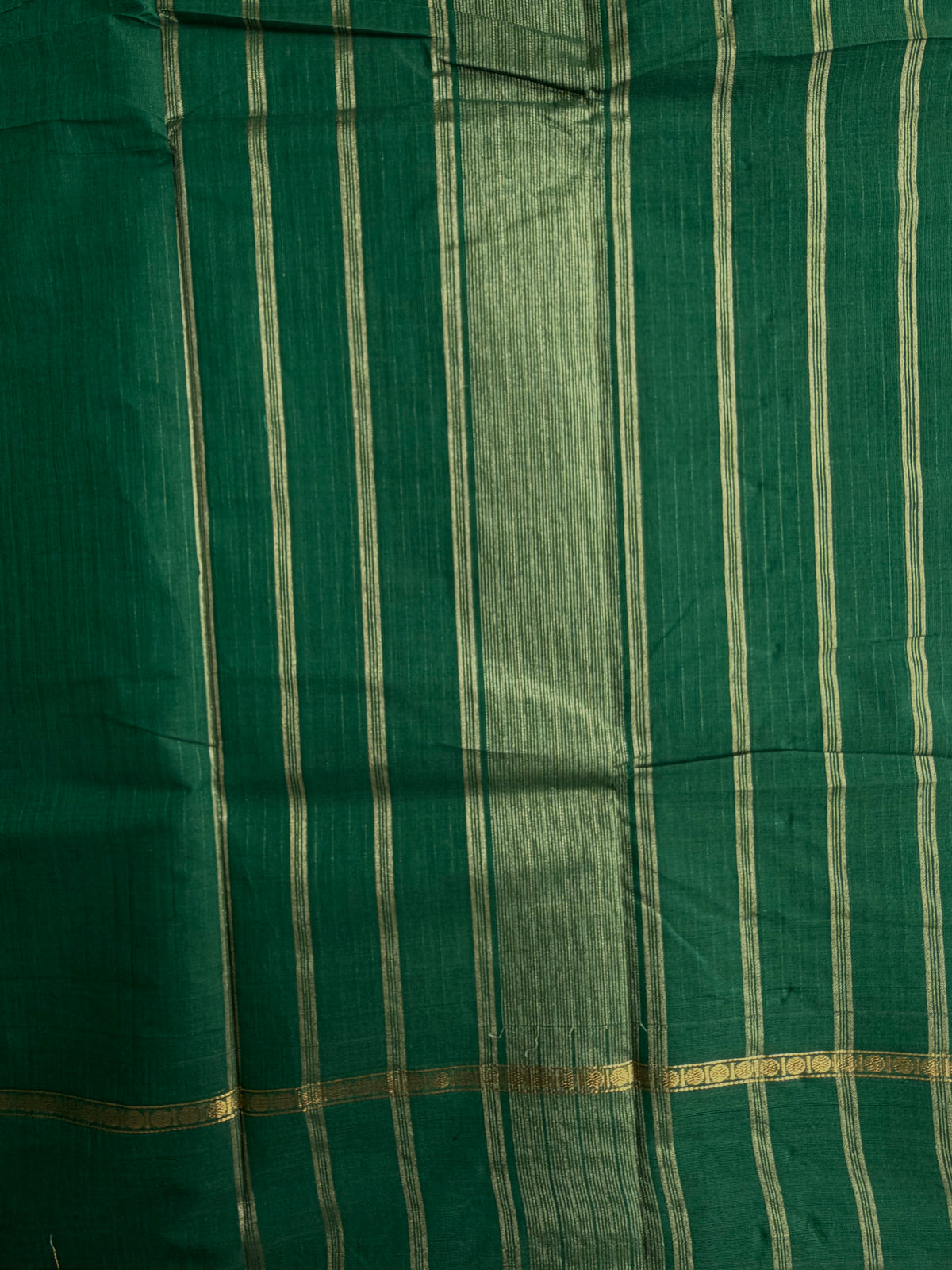 Kanchi cotton saree with vairaoosi weaves green