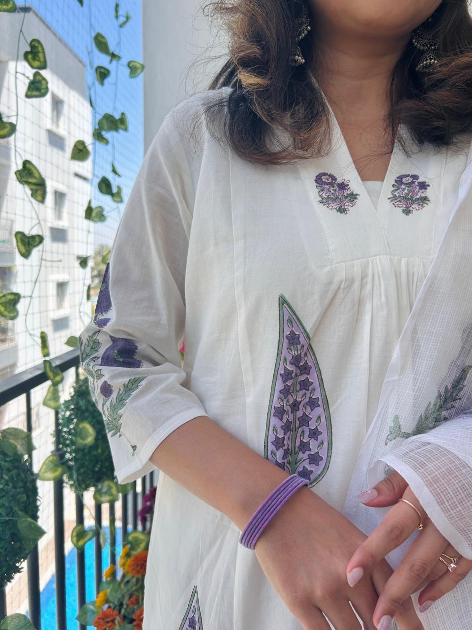 Hand block Cotton Kurta set