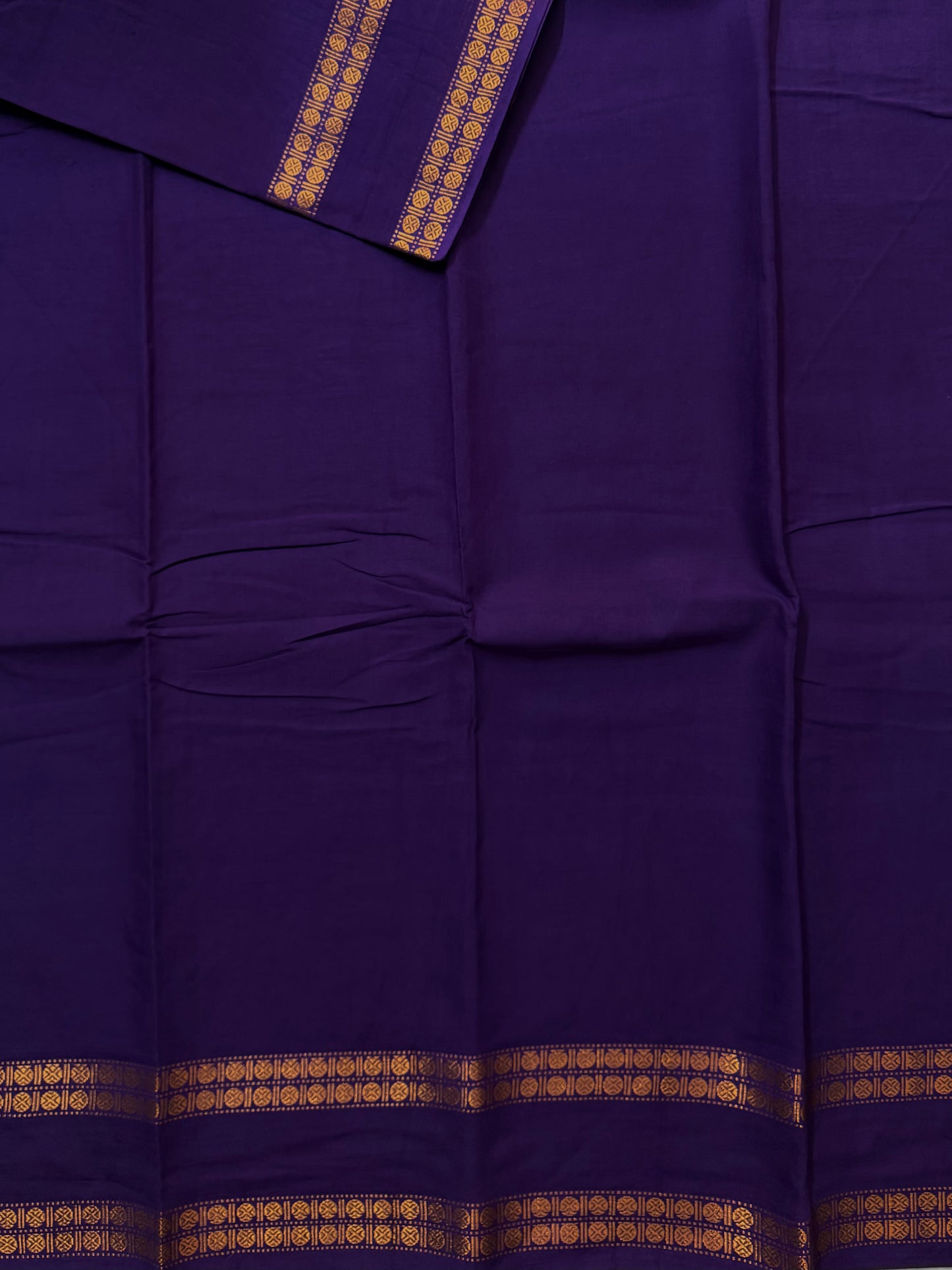 Sungudi saree with minimal zari border Purple