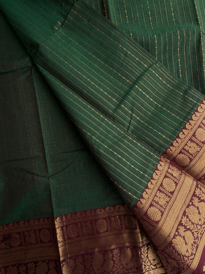 Kanchi cotton Vairaoosi weaves saree - green