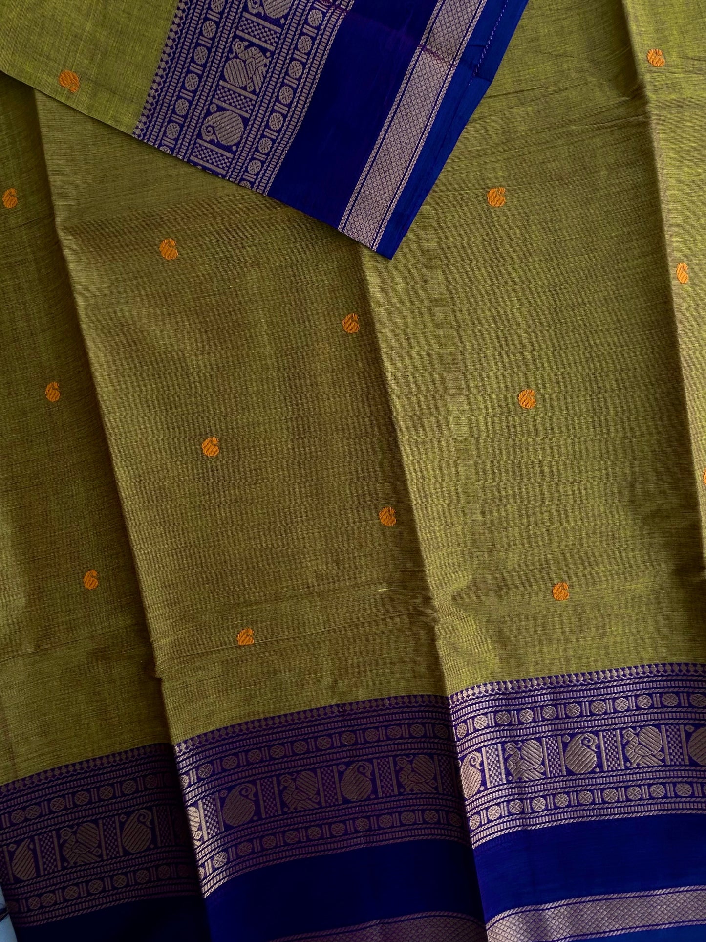 Kanchi cotton saree with butta weaves