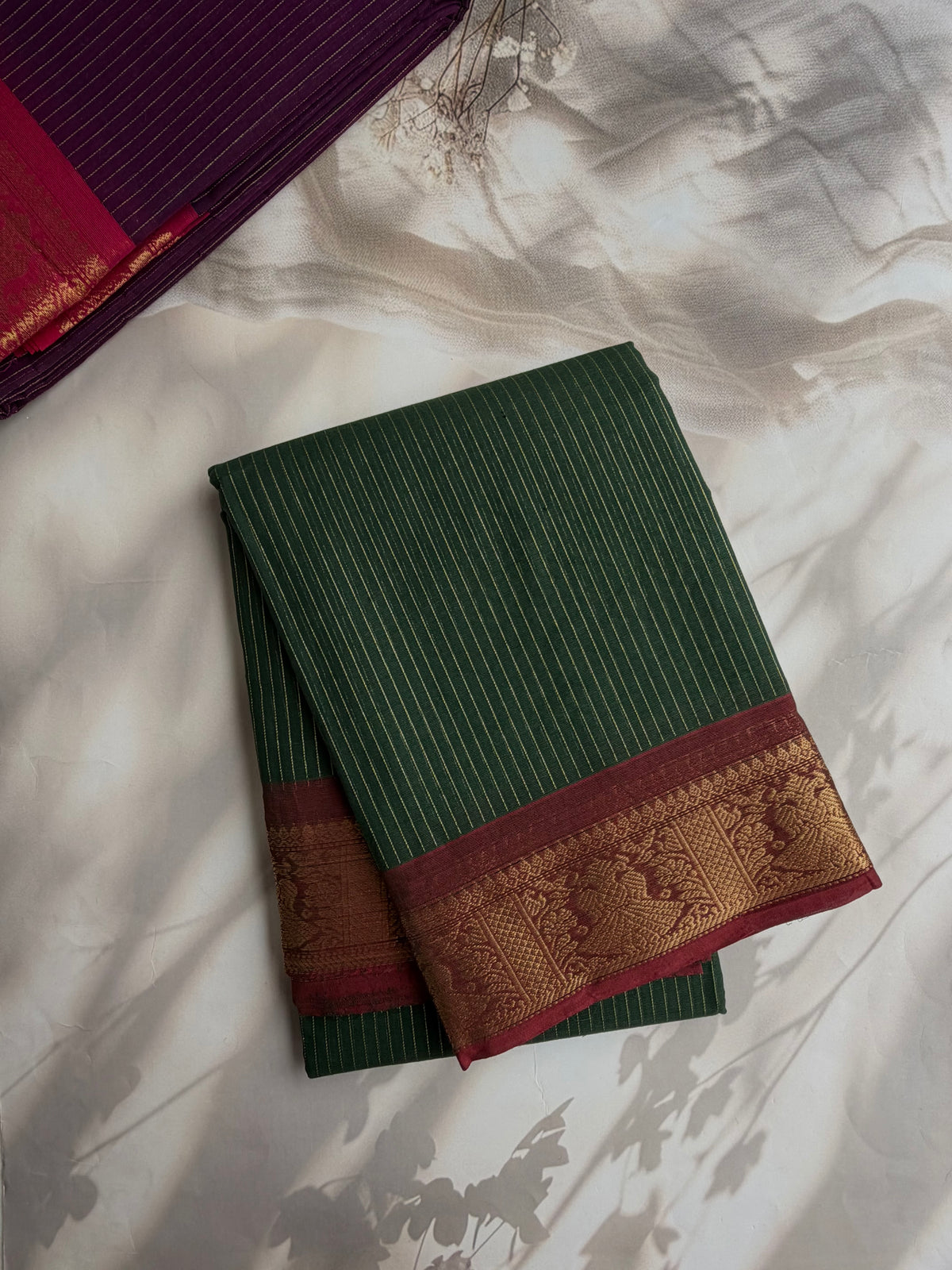 Kanchi cotton saree with Vairaoosi weaves