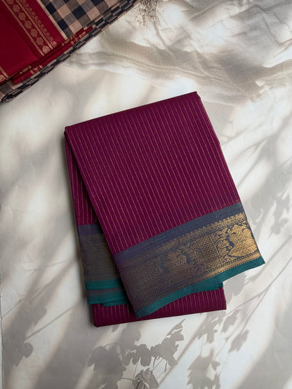 Kanchi cotton saree with Vairaoosi weaves