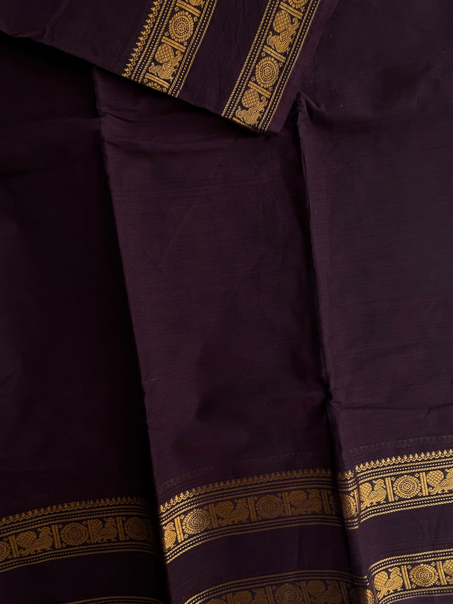 Kanchi cotton saree brown