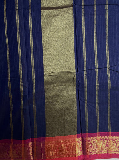Kanchi cotton saree with Vairaoosi weaves