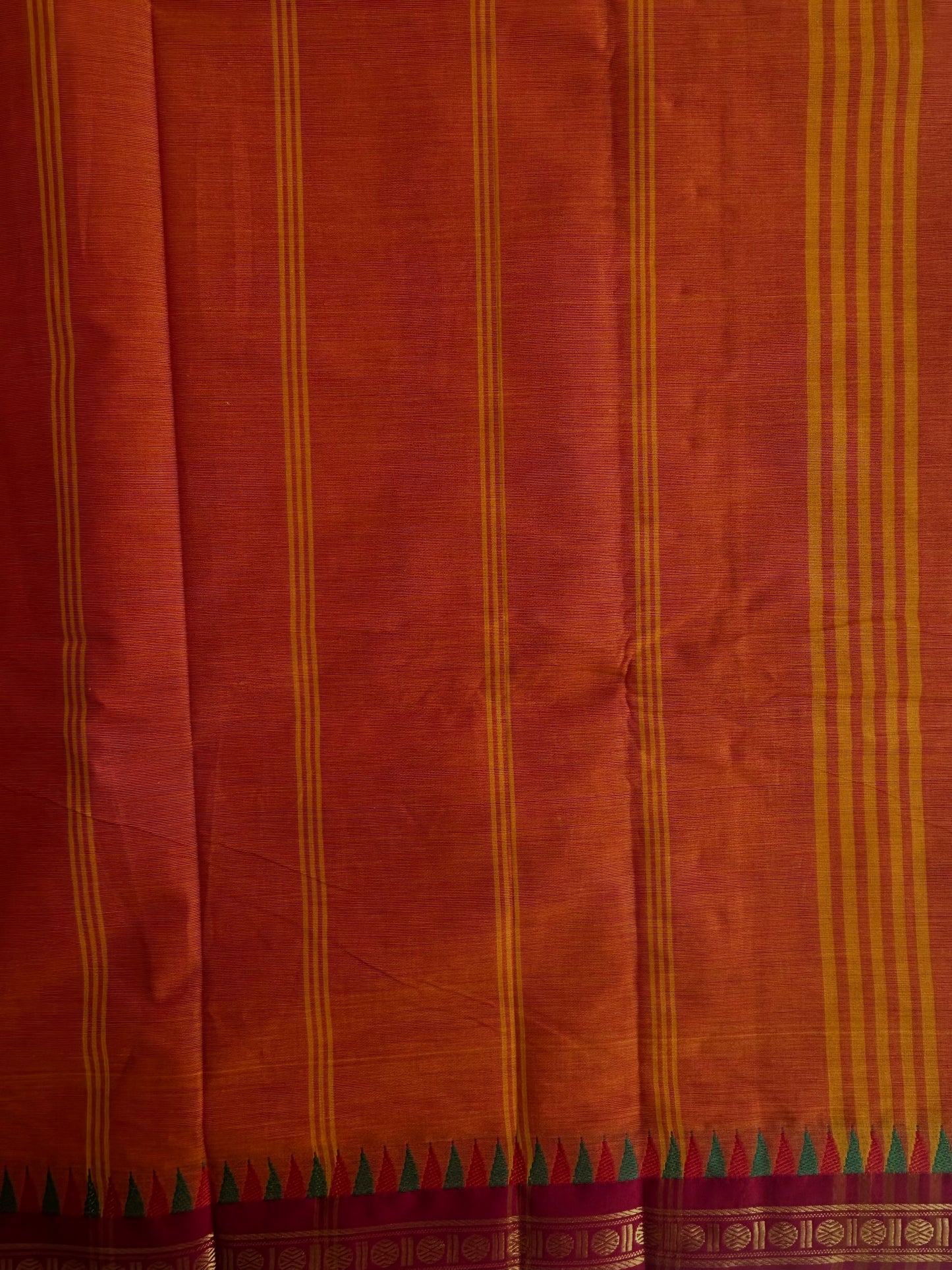 Kanchi Cotton saree - Orange