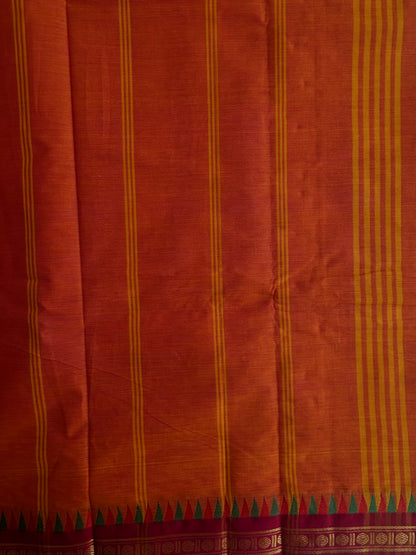 Kanchi Cotton saree - Orange