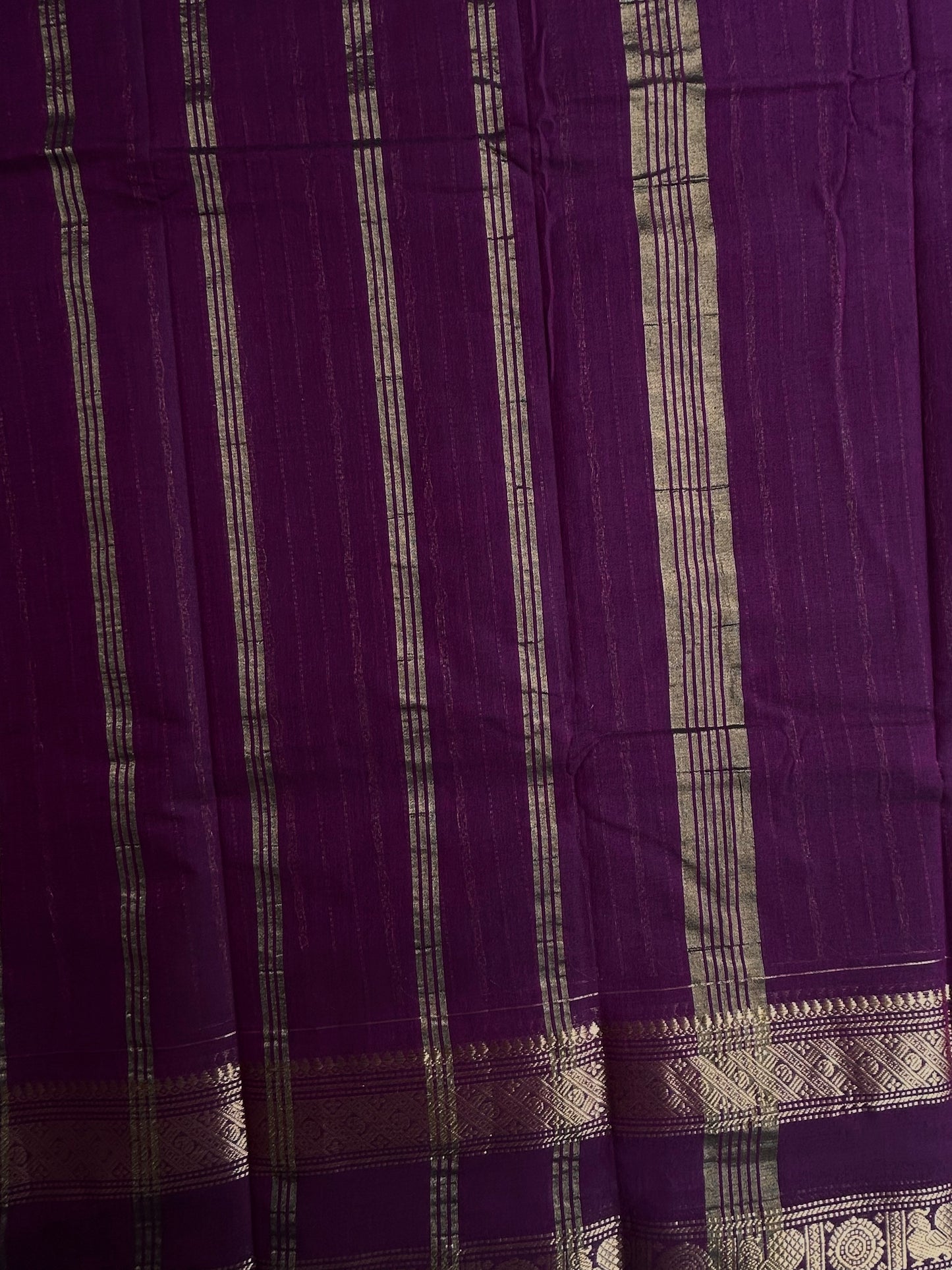 Kanchi Cotton saree with Vairaoosi weaves - purple