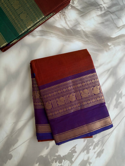 Kanchi cotton saree with butta weaves