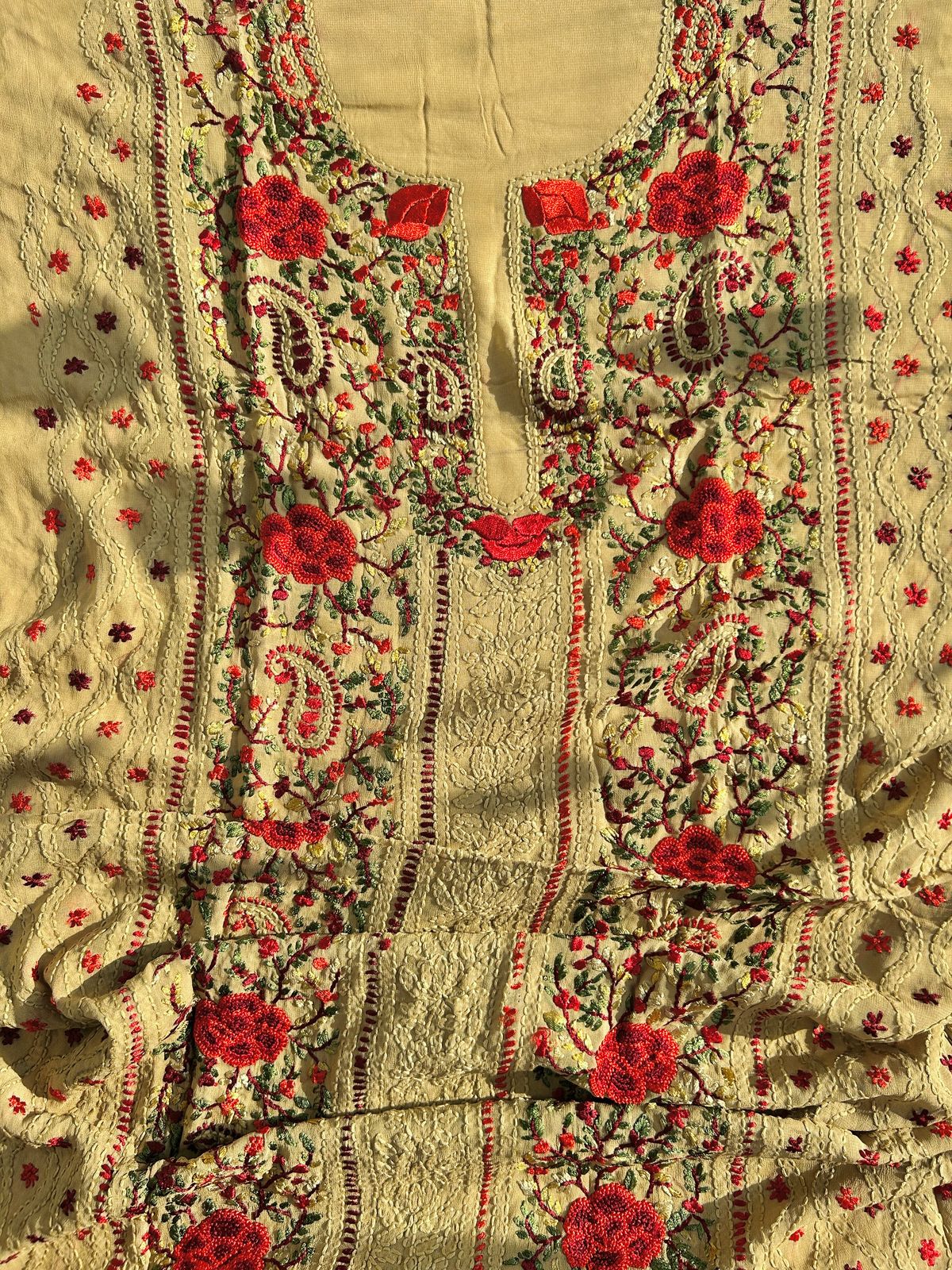 Georgette kantha embroidered set