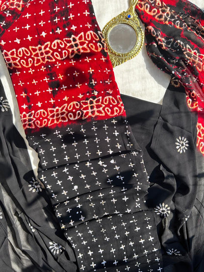 Georgette dress material sets in batik prints