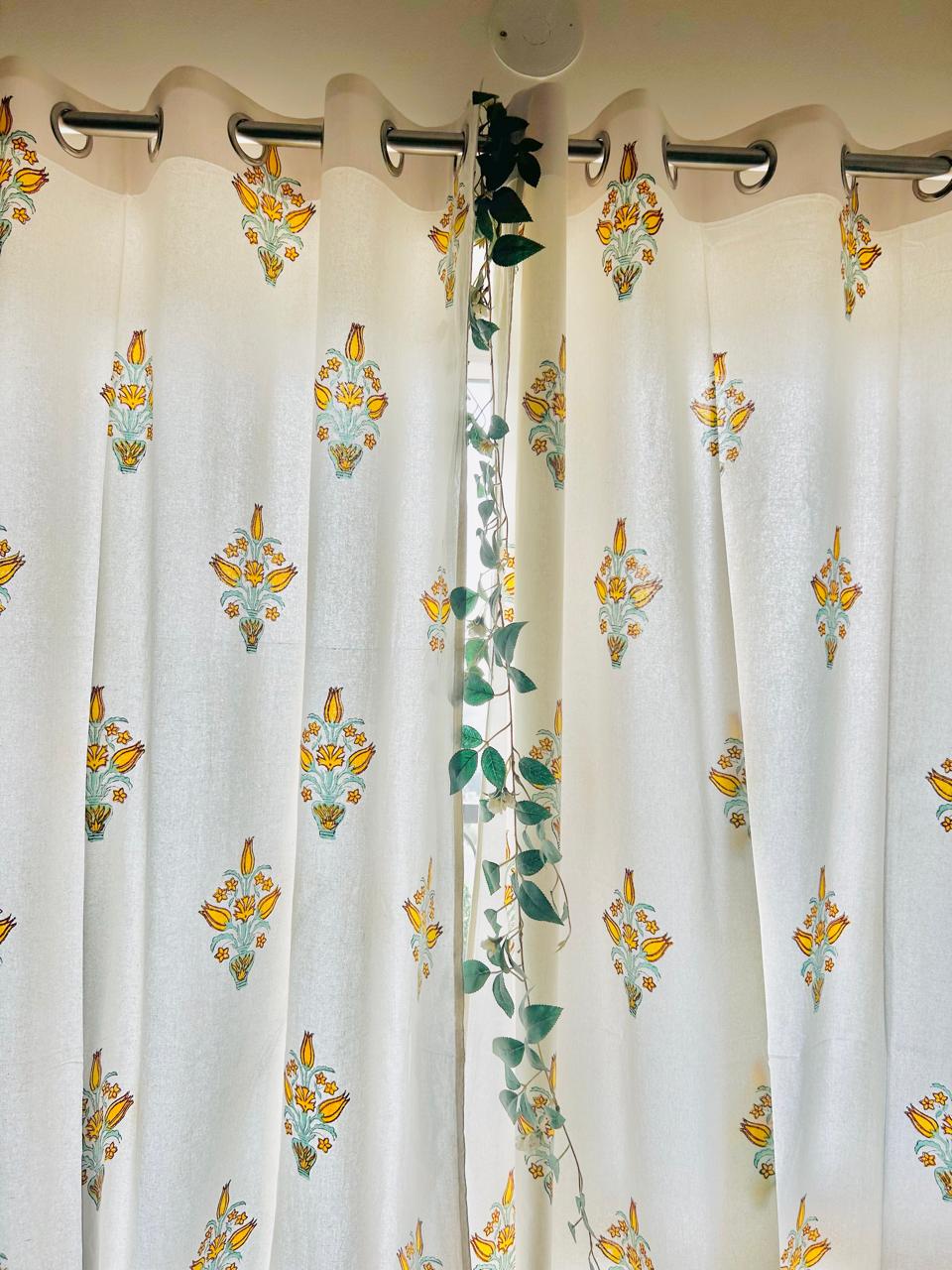 Hand block curtains