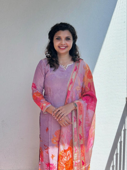 Shimmer silk Kurta set