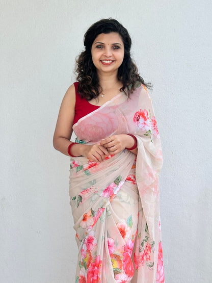 Georgette floral sarees