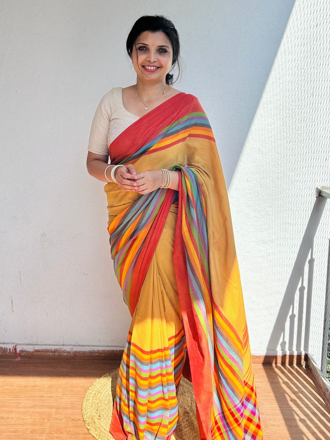 Dhaniakhali Khadi cotton saree