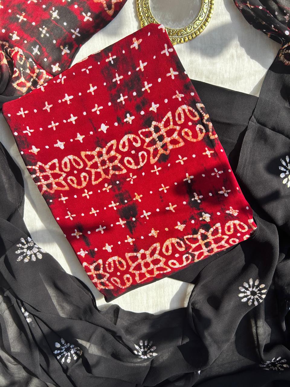 Georgette dress material sets in batik prints