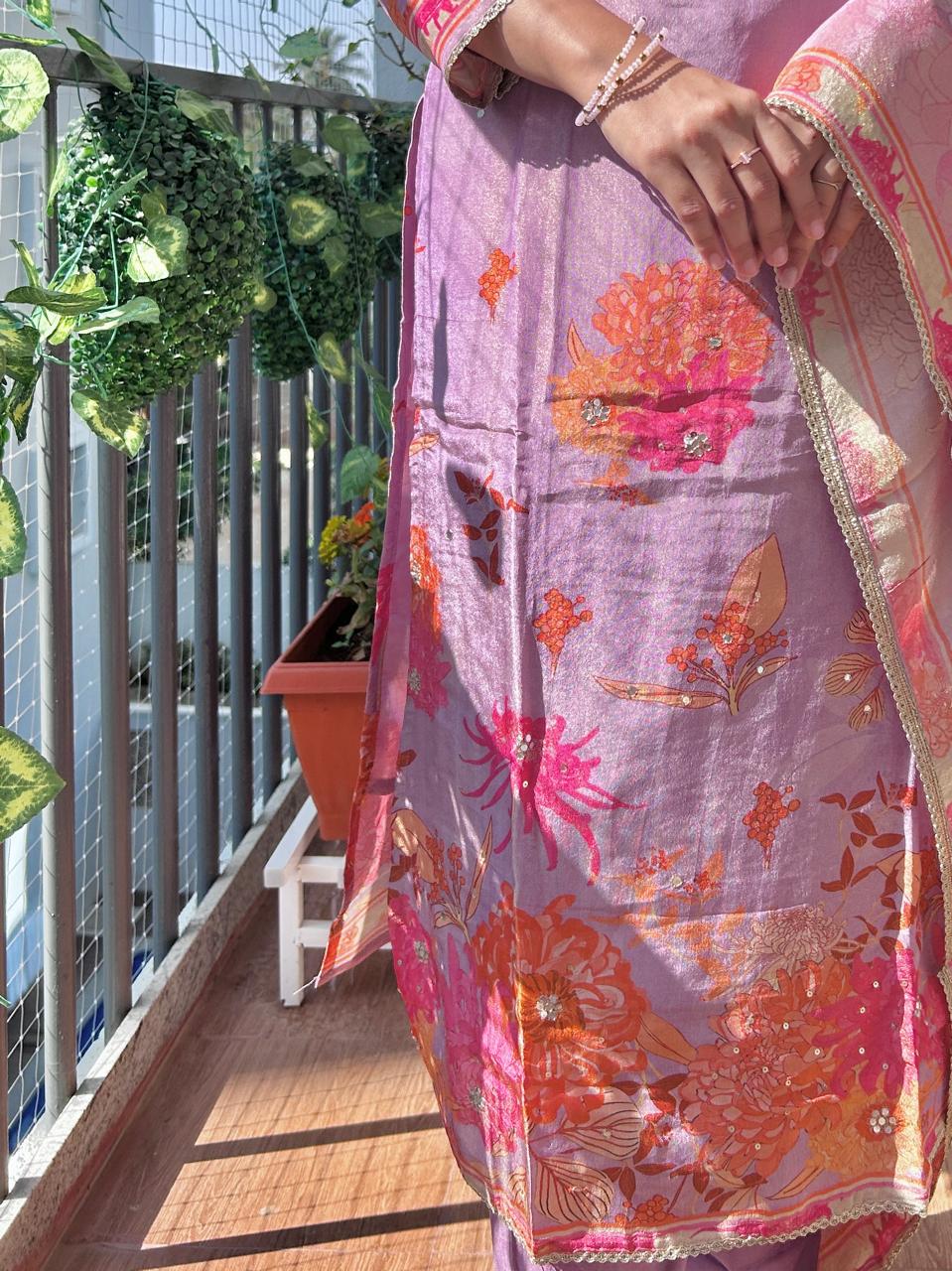 Shimmer silk Kurta set