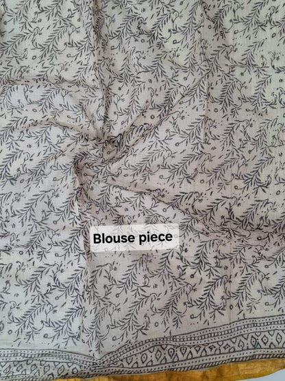 Kota doria saree in block prints